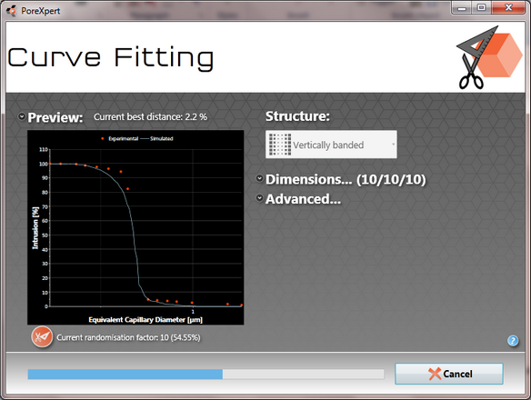 porometry tutorial fitting progress