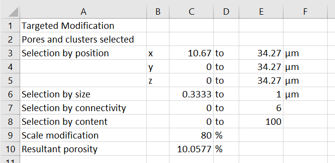 reporting csv targeted modification