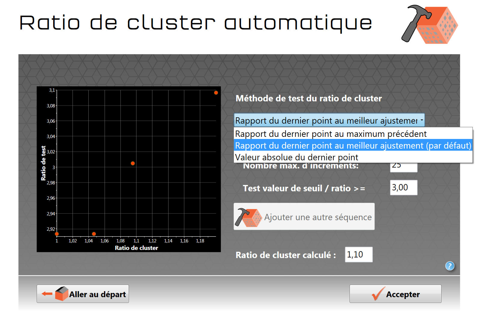 auto cluster ratio screen French