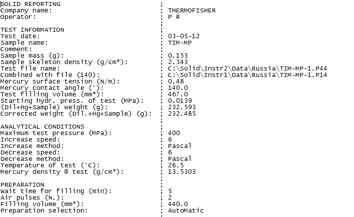 TF CSV file format