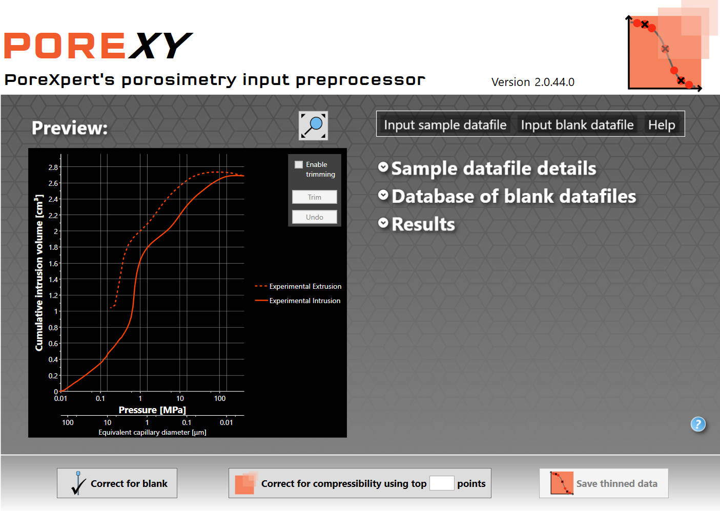 sample with extrusion bulge